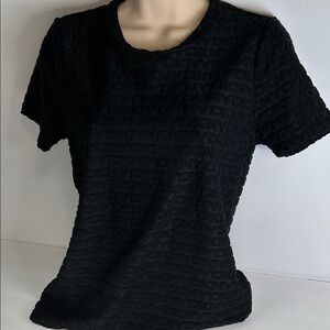 DKNY soft M black tee crew neck logo on shirt womens short sleeve